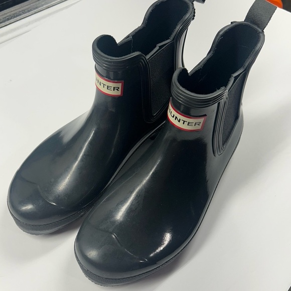 Hunter Original Gloss Chelsea Boots Women’s Rain Rubber Gray Slate Size 8 - Picture 1 of 12